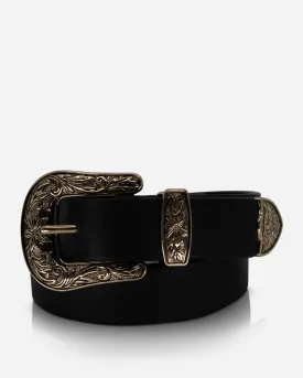 Western Belt Black/Gold