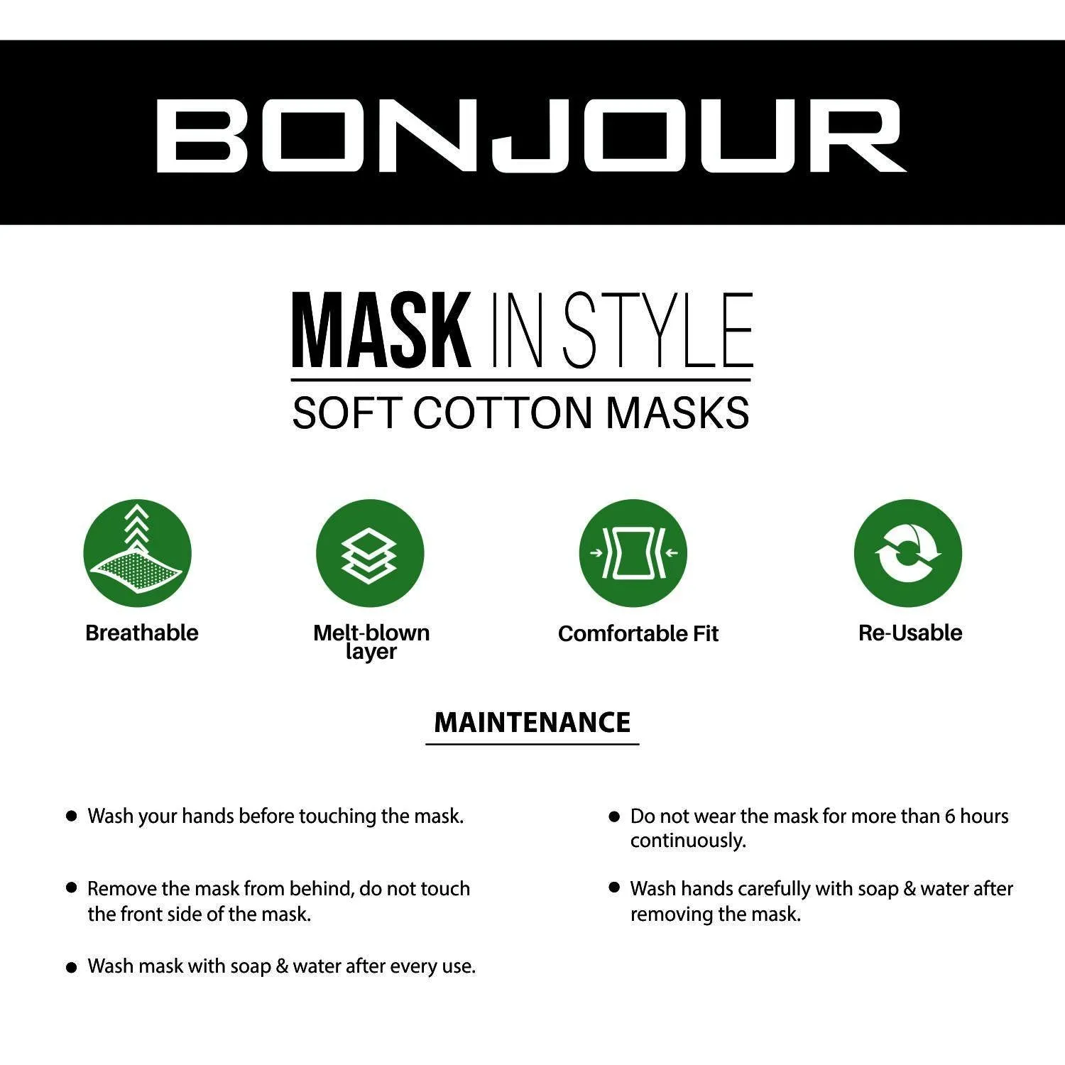 Women's Printed Cotton Face Mask  - Pack of 4