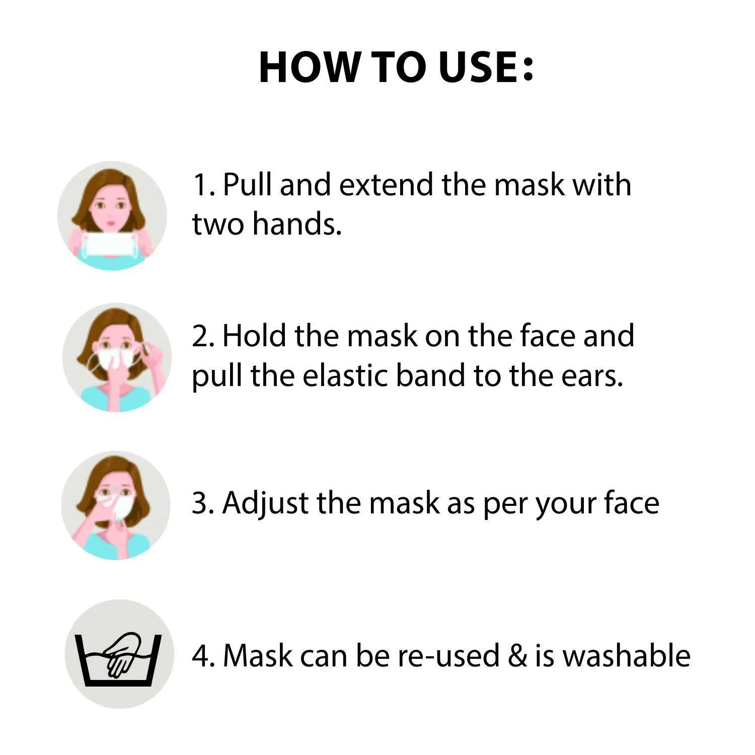 Women's Printed Cotton Face Mask  - Pack of 4