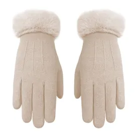 WST-01 Fleece Warm Gloves Autumn and Winter Touchscreen Cycling Gloves(Khaki)